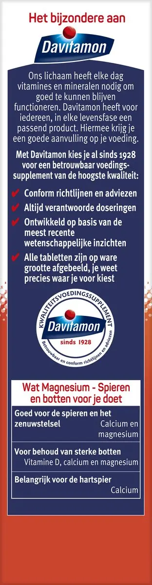 Davitamon Magnesium Tabletten 42 Stuks - Met Calcium & Vitamine D