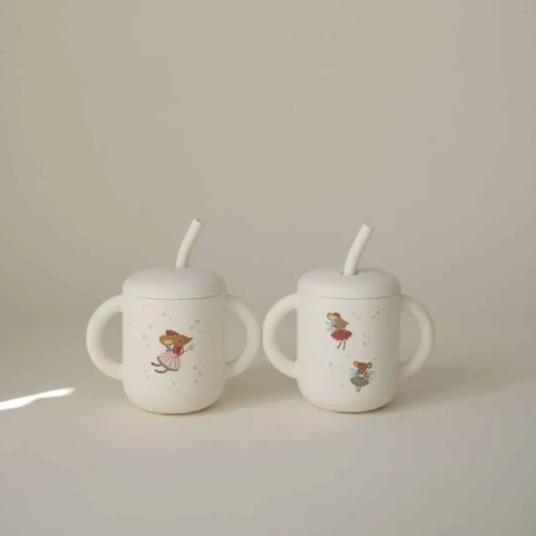 Mushie Training Drinkbeker Fairy Mice - met Rietje