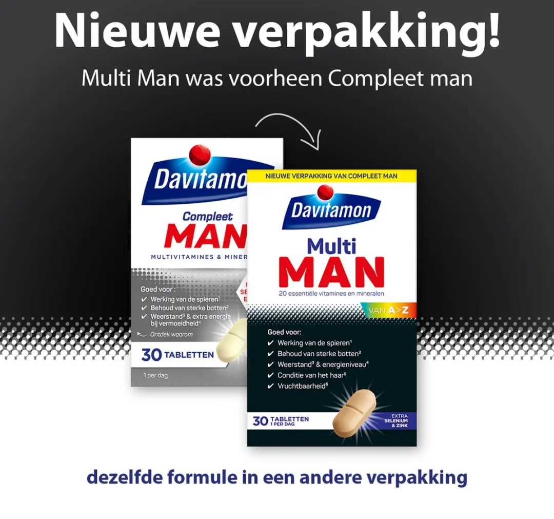 Davitamon Multi Man Multivitaminen 30 Tabletten
