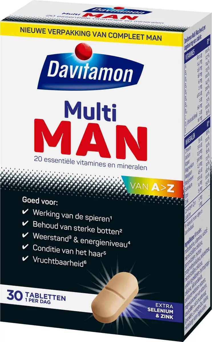 Davitamon Multi Man Multivitaminen 30 Tabletten