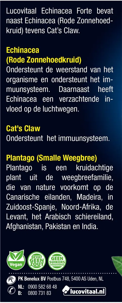 Lucovitaal Echinacea & Cat's Claw Weerstanddruppels 100ml