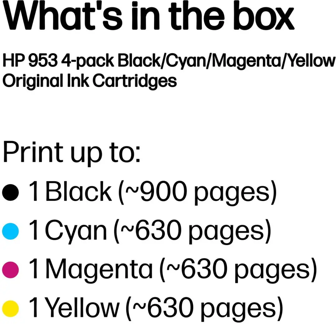 HP 953 4-pack Inktcartridges - Cyaan/Magenta/Geel/Zwart