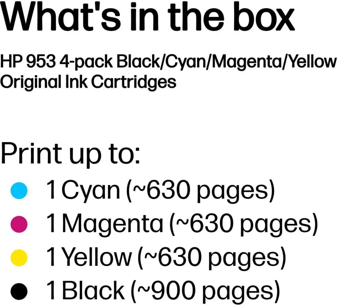 HP 953 4-pack Inktcartridges - Cyaan/Magenta/Geel/Zwart