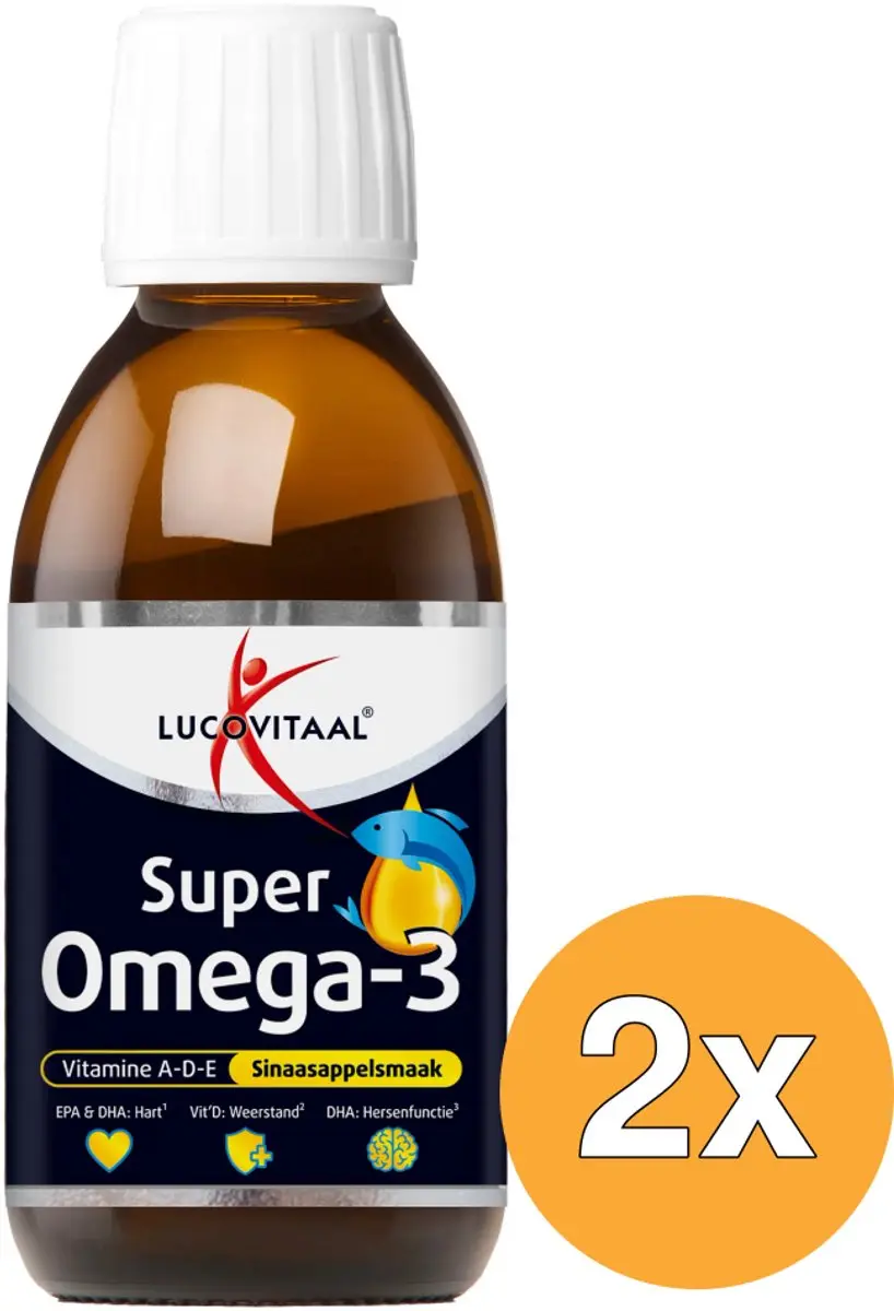 Lucovitaal Super Omega 3 Vloeibaar Sinaasappel 2x125ml