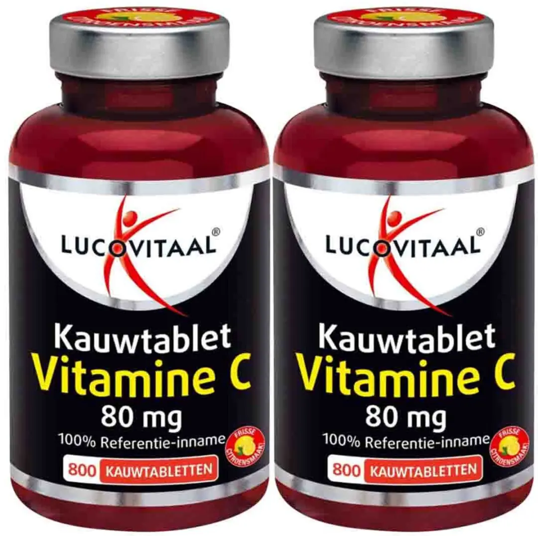 Lucovitaal Vitamine C 80mcg Kauwtablet Citroen - 2x800 Stuks