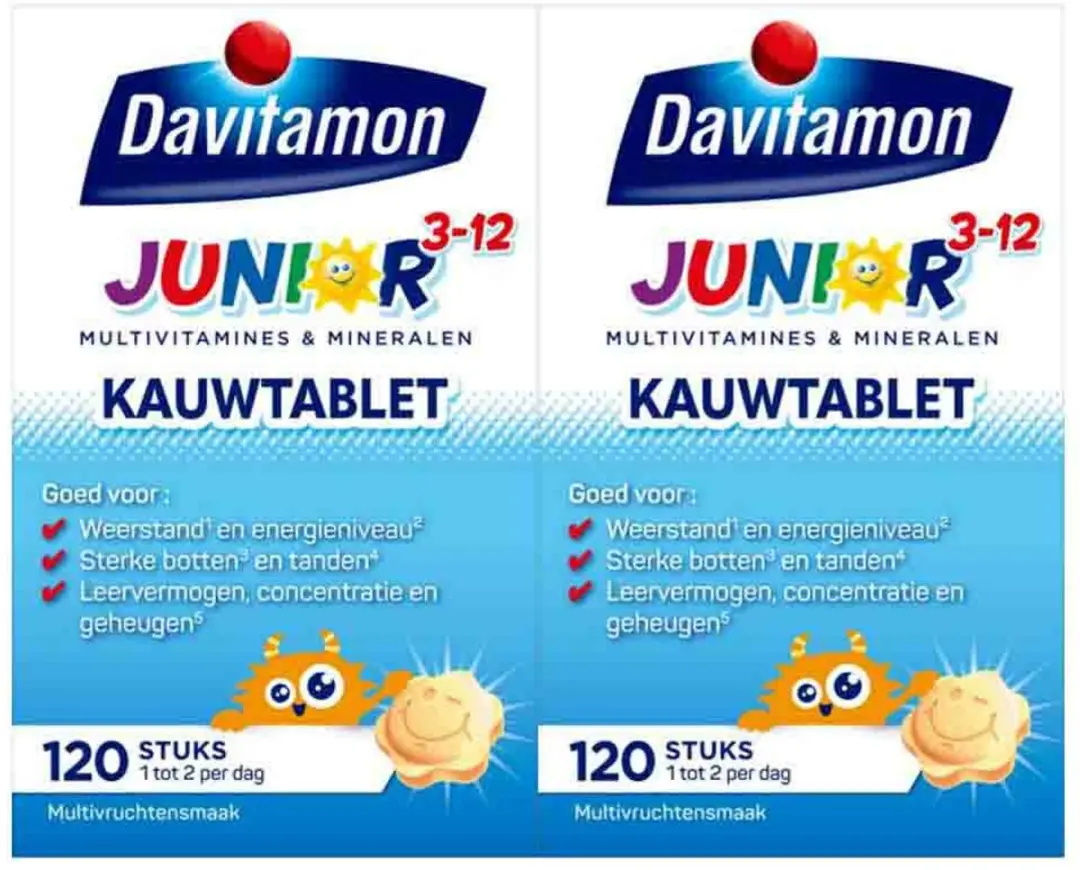 Davitamon Junior 3+ Multivruchten Kauwtabletten