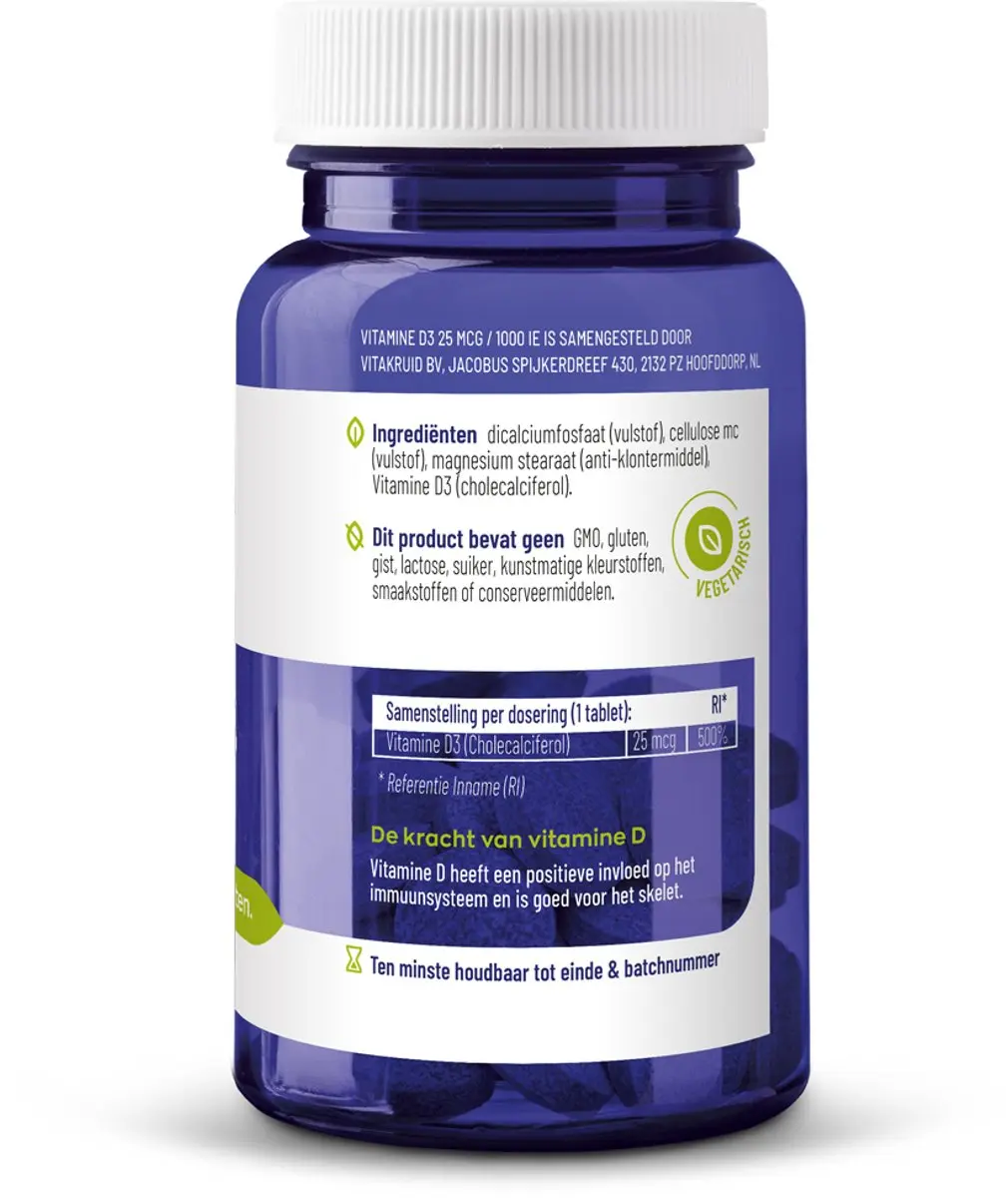 VitaKruid Vitamine D3 25 mcg - 120 tabletten