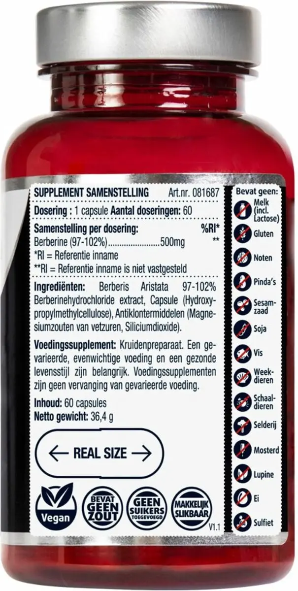 Lucovitaal Berberine 500mg - 60 Capsules
