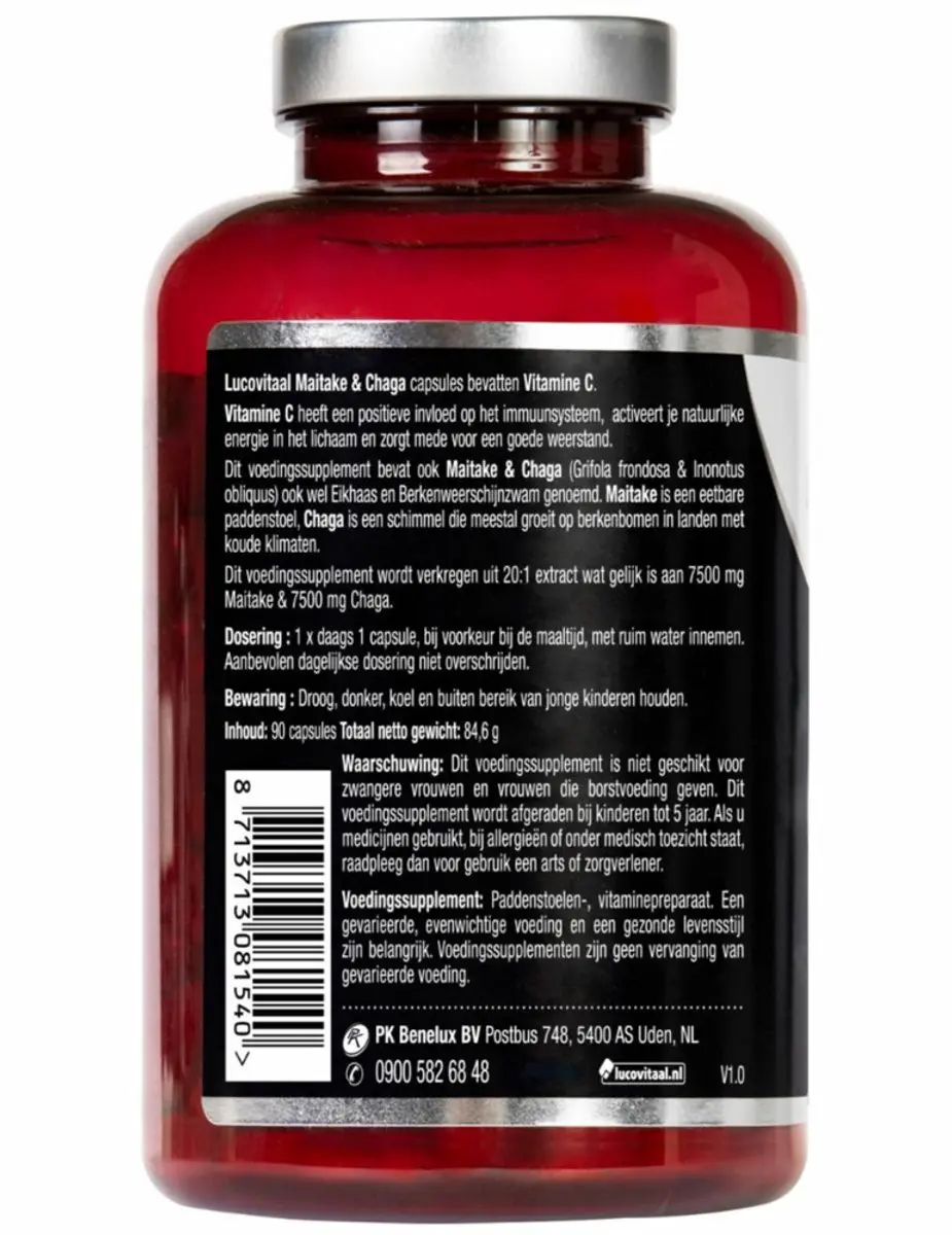 Lucovitaal Maitake & Chaga 180 Capsules - 2x90