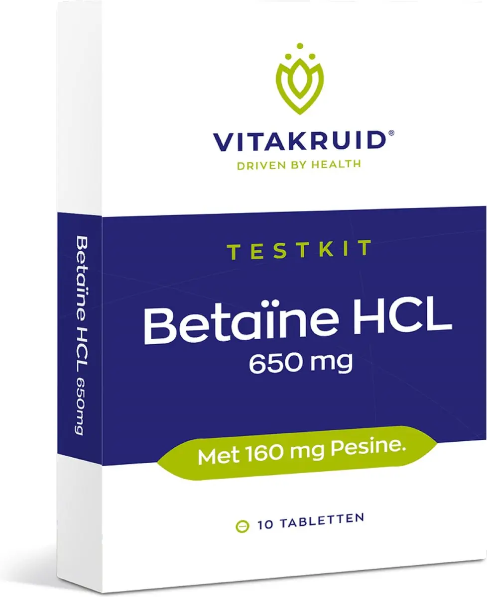 Vitakruid Betaine HCL & Pepsine Testkit 650mg/160mg