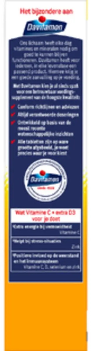 Davitamon Vitamine C + D3 Bruistabletten - 60 Stuks