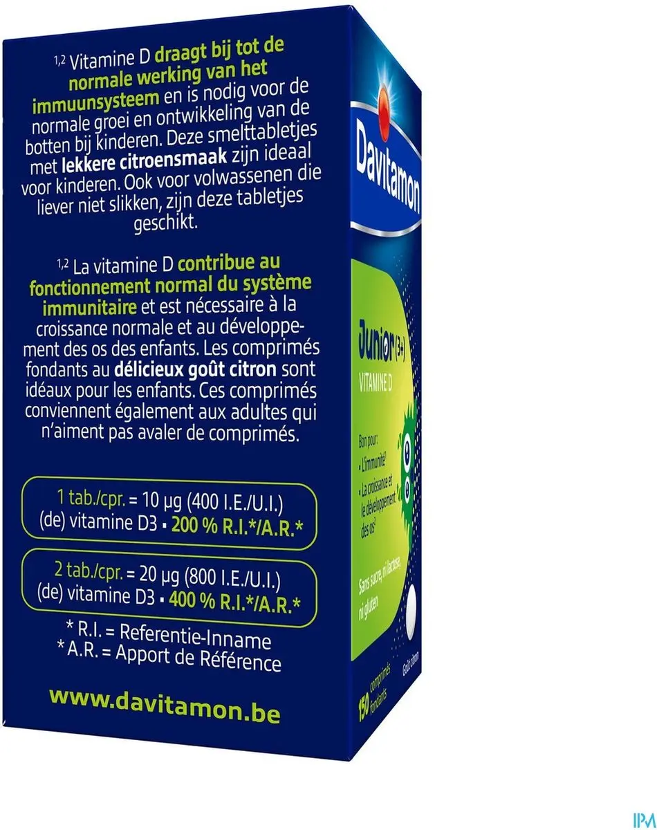 Davitamon Junior Vitamine D 150 Smelttabletten - 150 Stuks