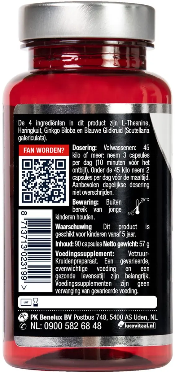 Lucovitaal L-theanine Omega 3 - 270 Capsules (3x90)