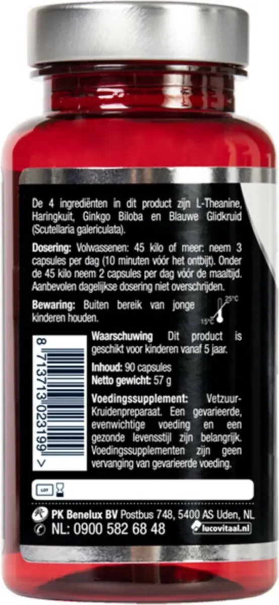 Lucovitaal L-theanine Omega 3 - 270 Capsules (3x90)