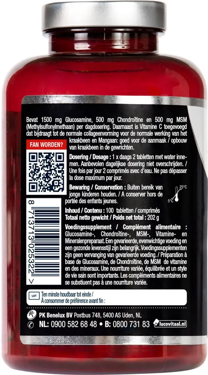 Lucovitaal Glucosamine Chondroïtine & MSM 200 tabletten