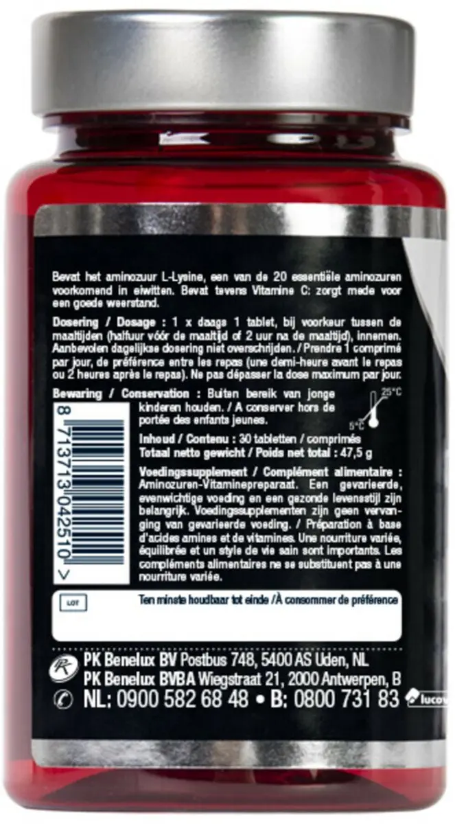 Lucovitaal L-Lysine 1000mg - 60 Tabletten (2x30)