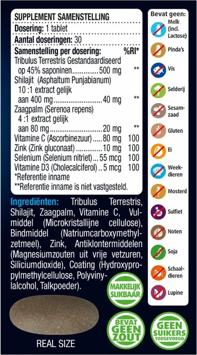 Lucovitaal Testosteron Mannen Support 30 tabletten
