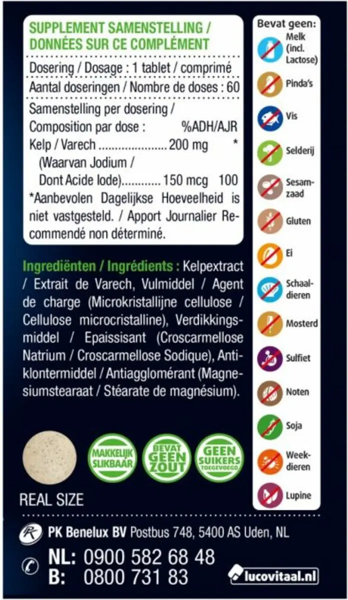 Lucovitaal Pure Kelp 60 Tabletten