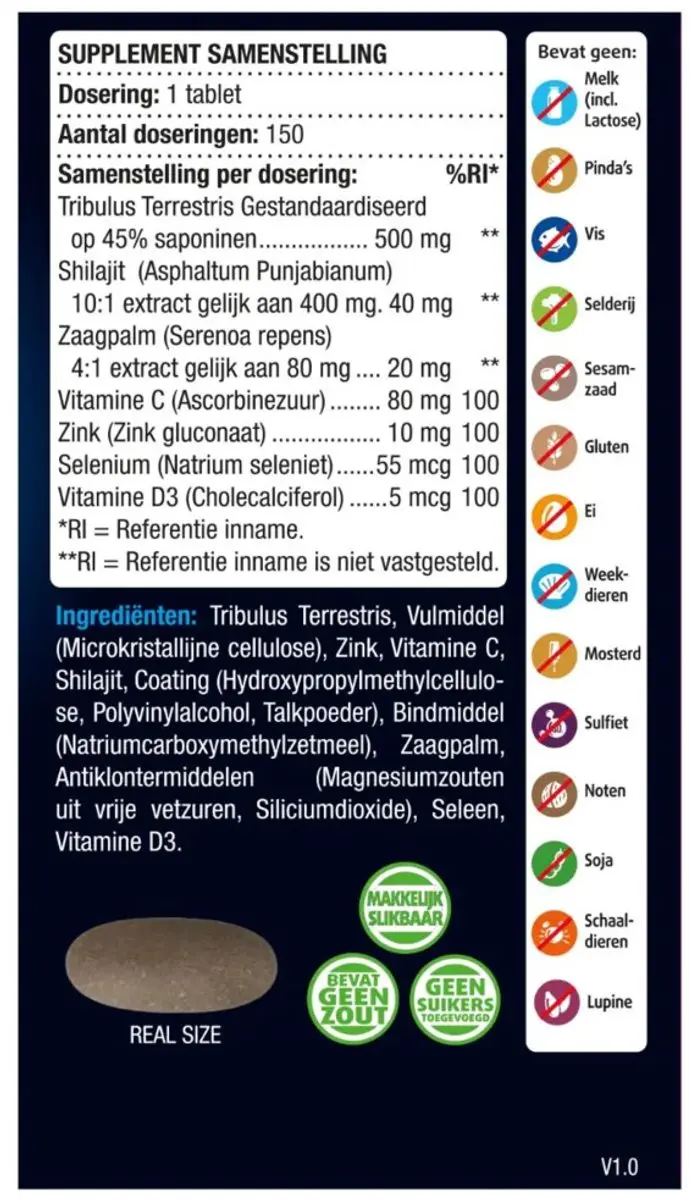Lucovitaal Testosteron Mannen Support 150 tabletten