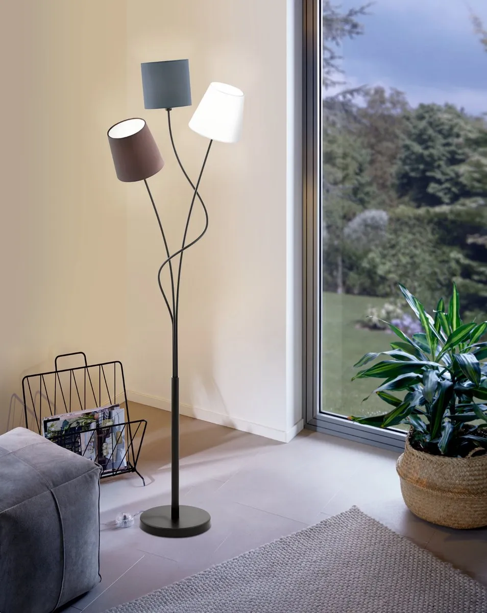 Eglo Maronda Vloerlamp E14 - 152cm - 3-armatuur - Zwart - afbeelding 6 van 6