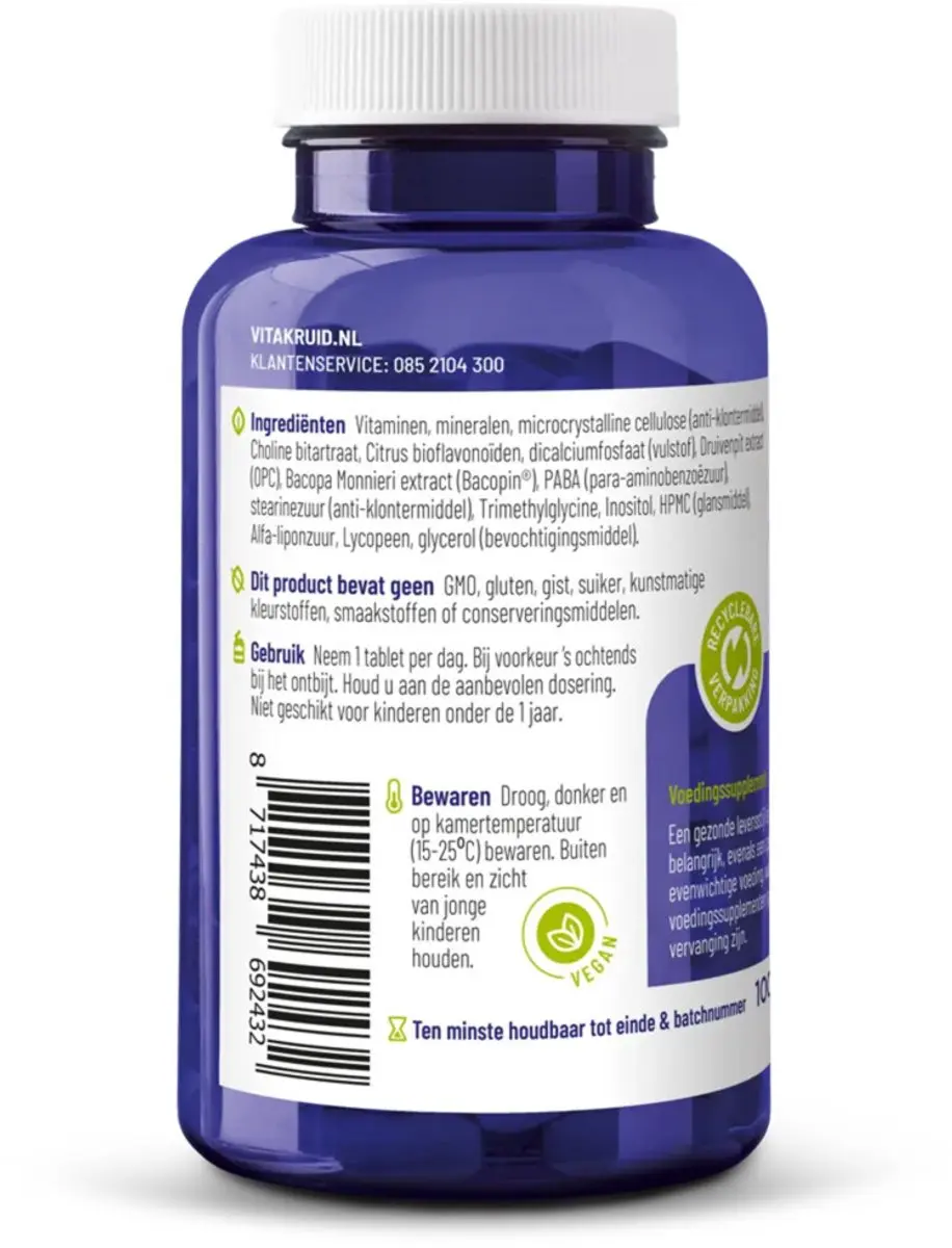 Vitakruid Multi Dag & Nacht Vrouw 50+ - 180 tabletten