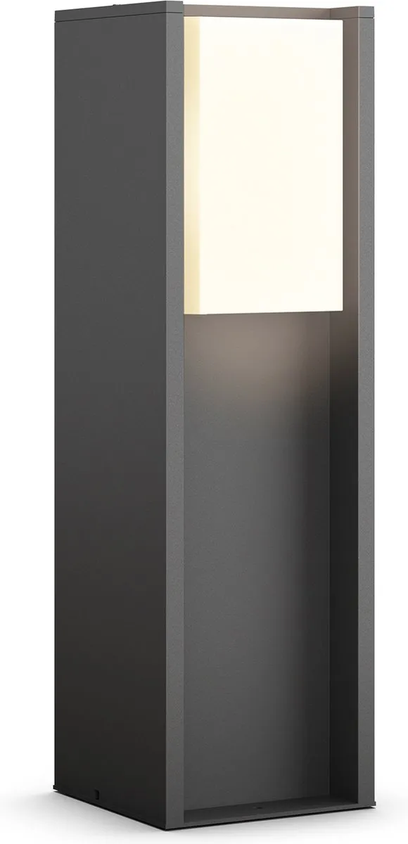 Philips Hue Turaco sokkellamp - warmwit licht - zwart - laag