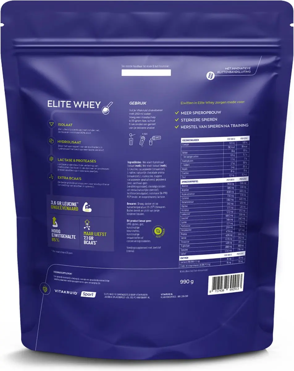 Vitakruid Clear Whey Isolate Chocolade 990g