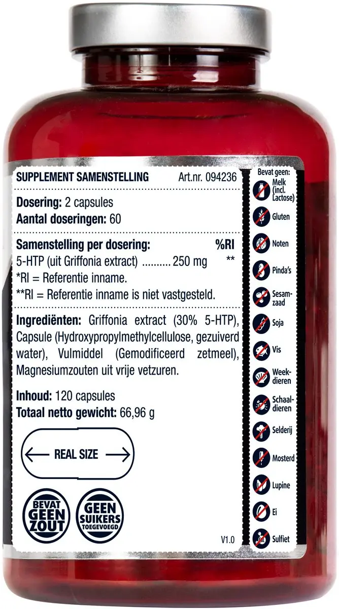 Lucovitaal 5-HTP 250mg - 120 Capsules