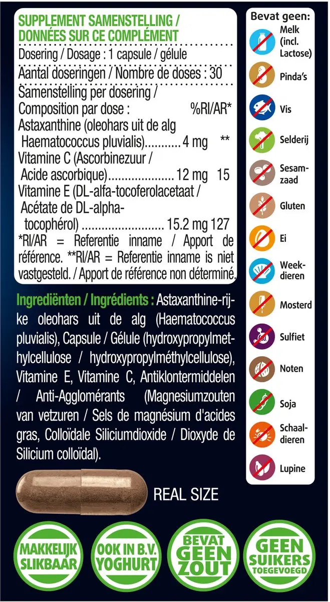 Lucovitaal Astaxanthine 4mg - 30 Capsules