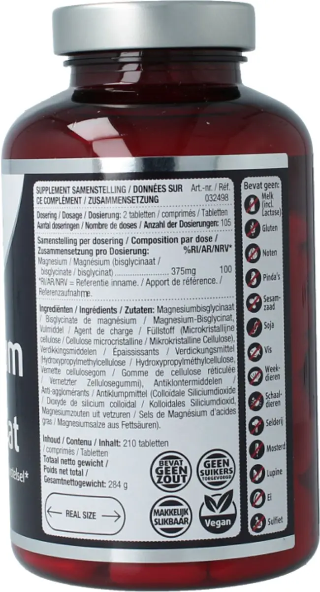 Lucovitaal Magnesium Bisglycinaat 375mg - 210 Tabletten