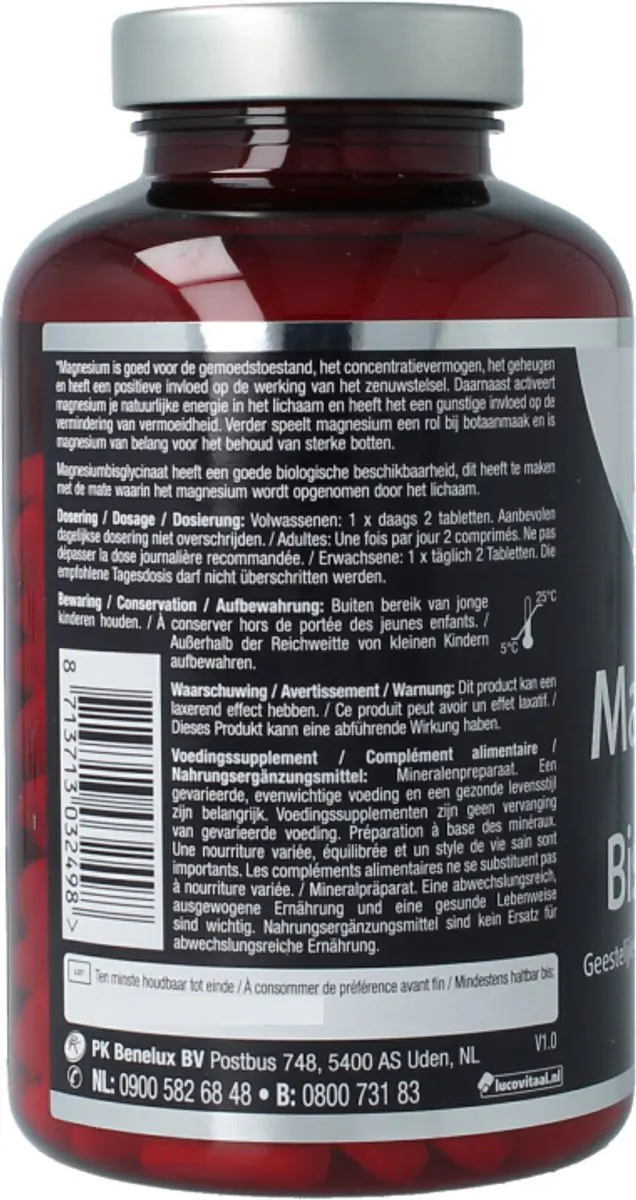 Lucovitaal Magnesium Bisglycinaat 375mg - 210 Tabletten