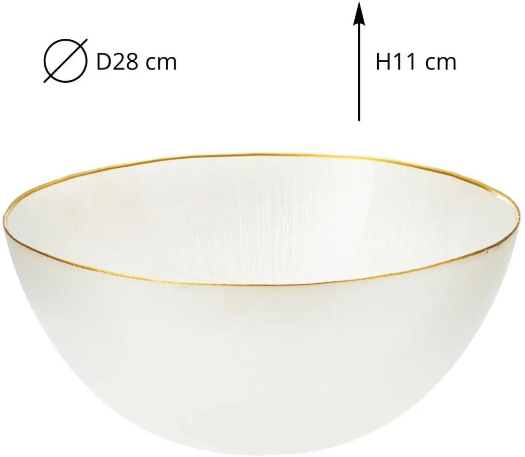 Excellent Houseware Rome Serveerschaal 28cm - 2 Stuks - Wit met gouden rand