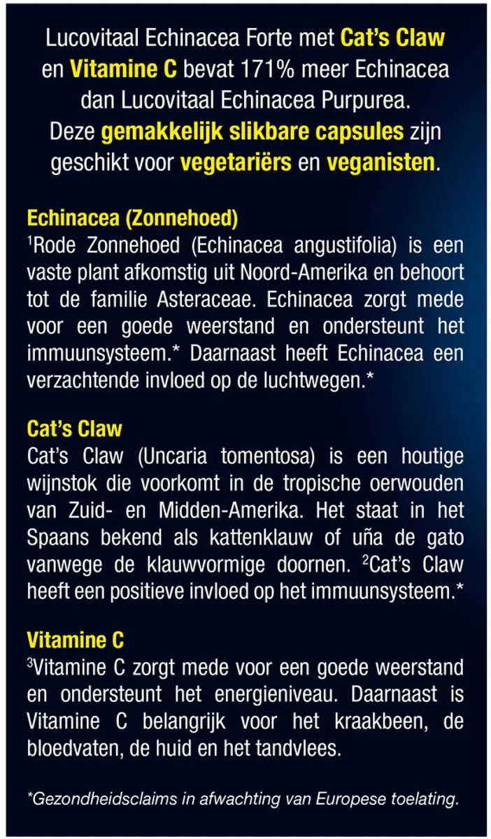Lucovitaal Echinacea Forte Met Cat's Claw 30 Capsules