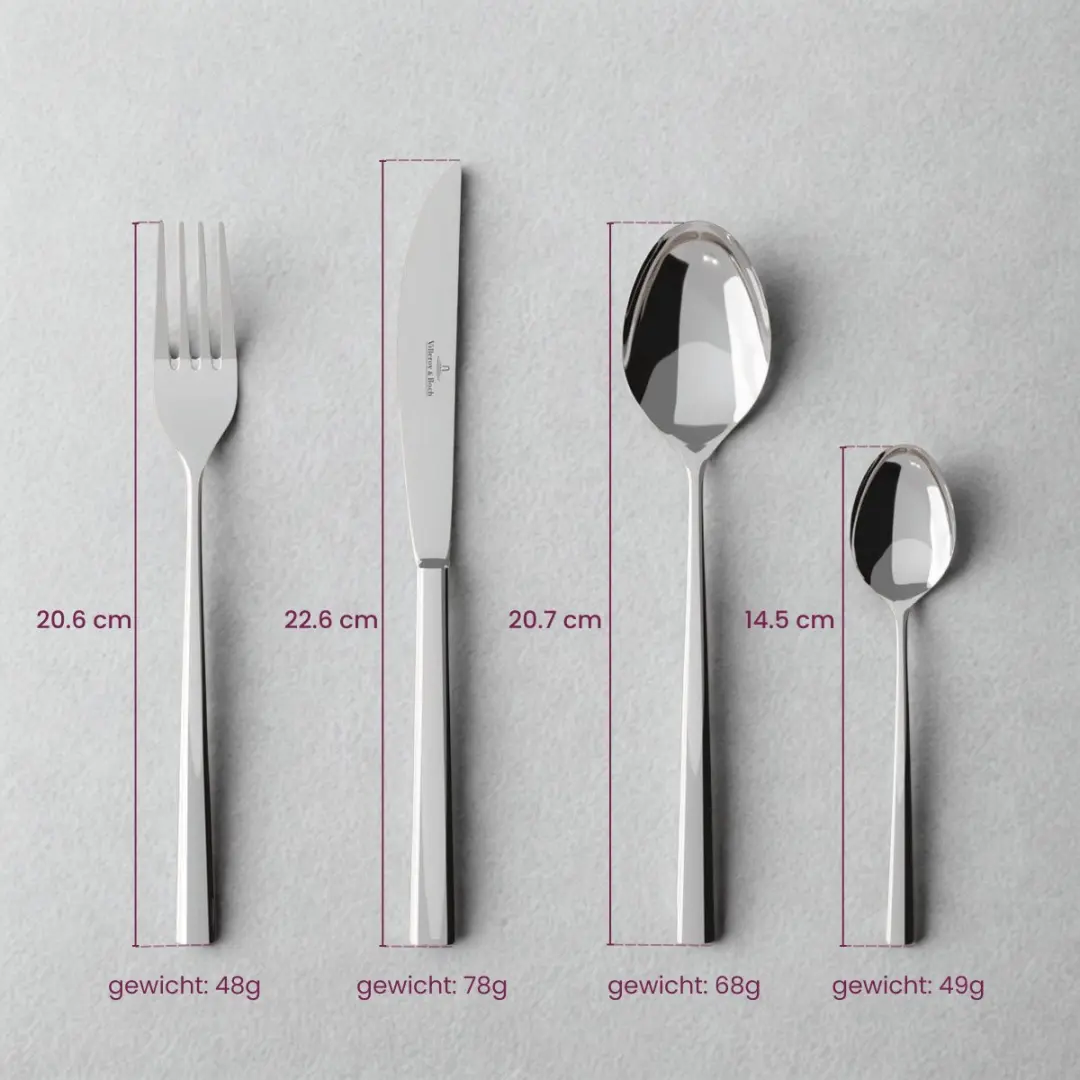 Villeroy & Boch Piemont Bestekset 12-delig - Zilver