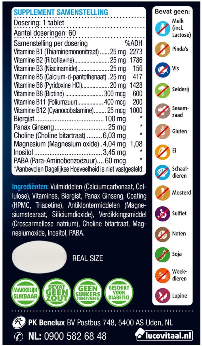 Lucovitaal Vitamine B Complex Forte - 60 tabletten