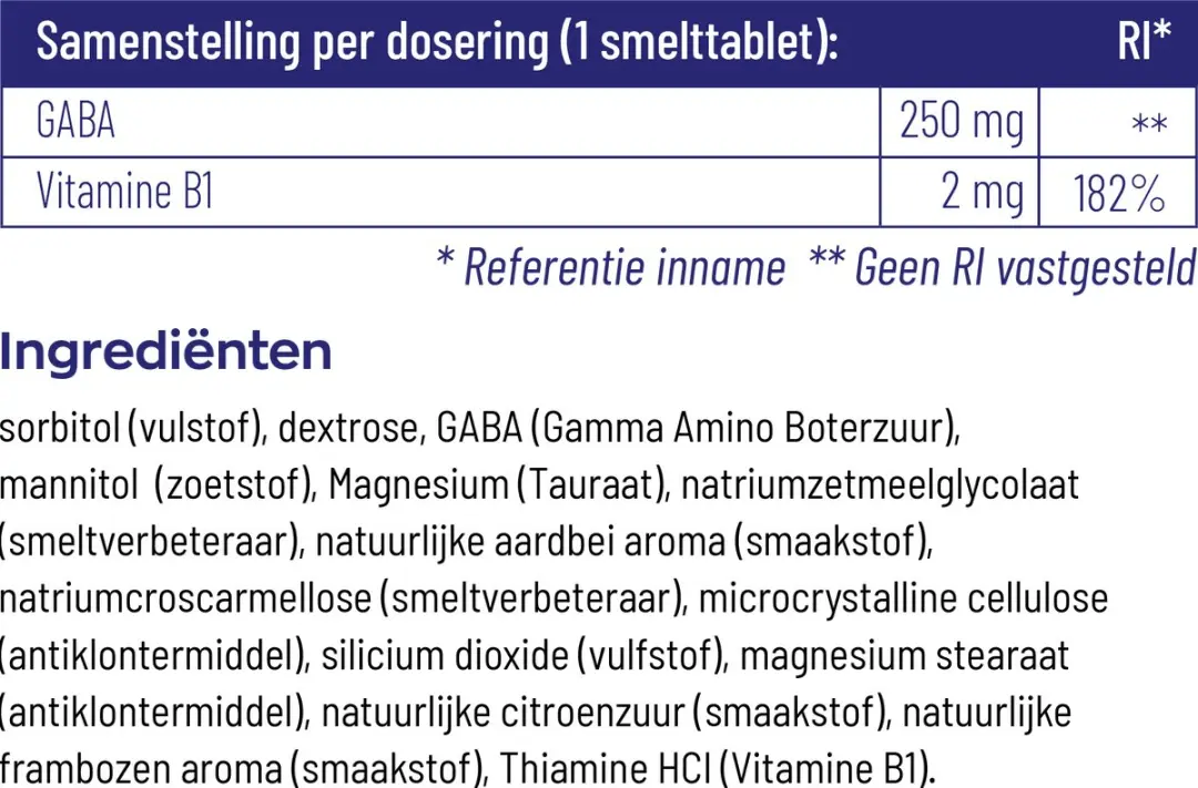 Vitakruid Gaba Plus Sublinguaal 9059 - 90 Smelttabletten