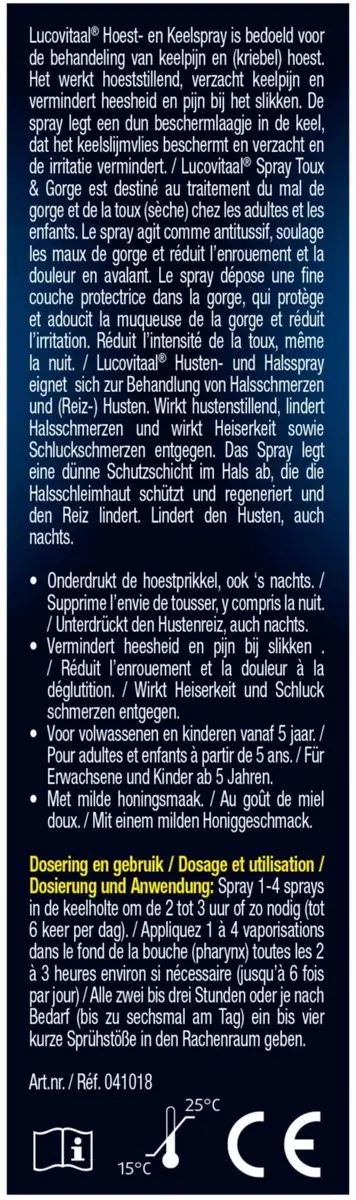 Lucovitaal Hoest en Keelspray 20ml - 3 Stuks - afbeelding 6 van 6