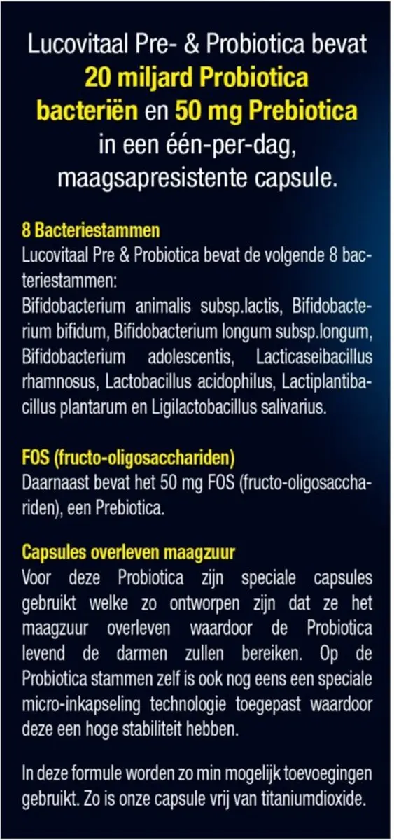 Lucovitaal Pre & Biotica 90 Capsules