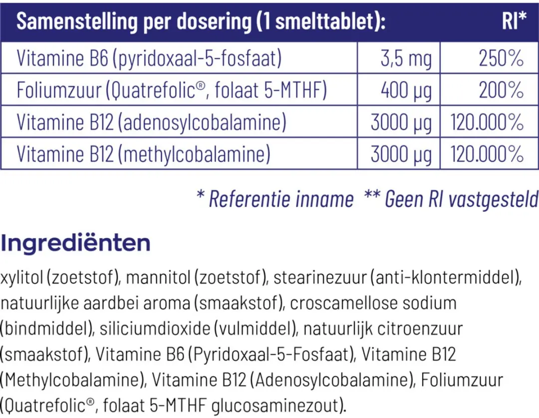 Vitakruid B12 Combi 6000 met folaat en P-5-P - 120 tabletten