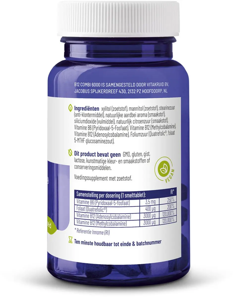 Vitakruid B12 Combi 6000 met folaat en P-5-P