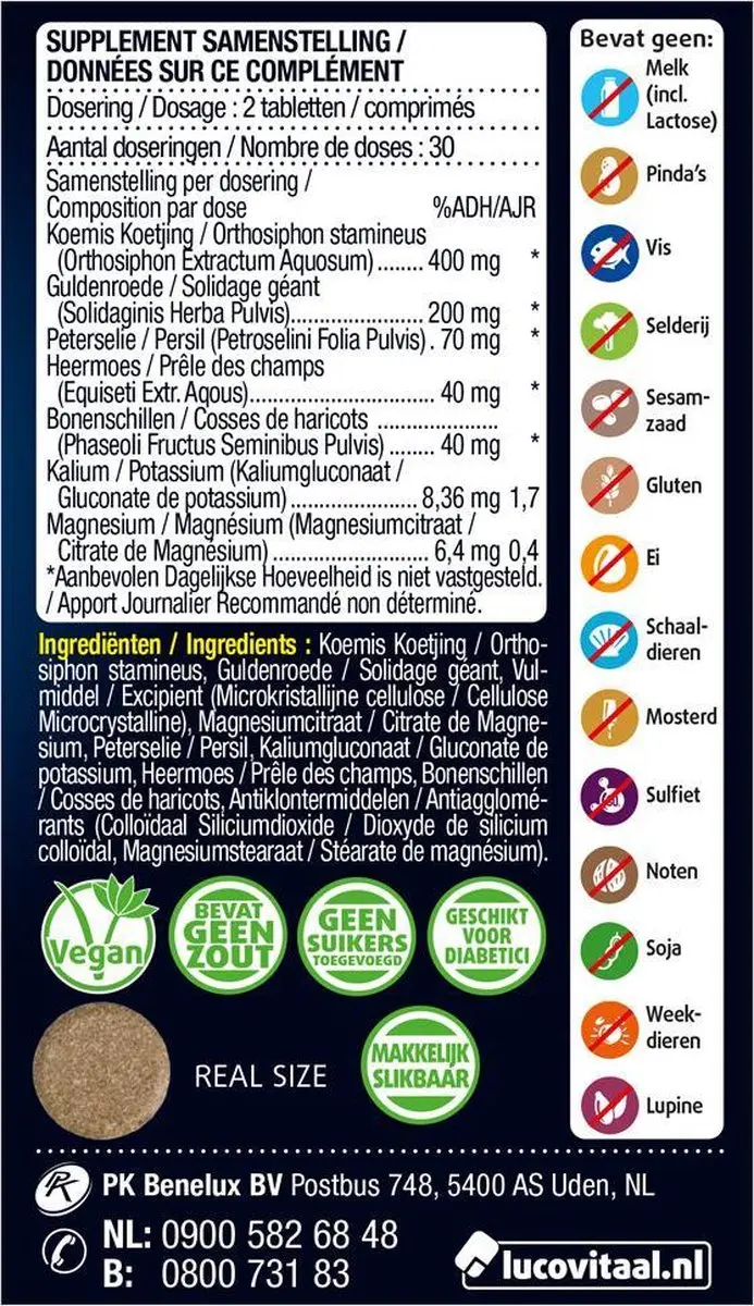 Lucovitaal Vochtbalans Tabletten 60 Stuks