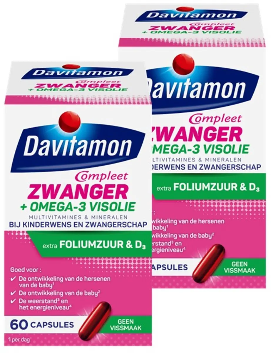 Davitamon Mama Compleet Omega 3 Visolie Foliumzuur 120 Stuks