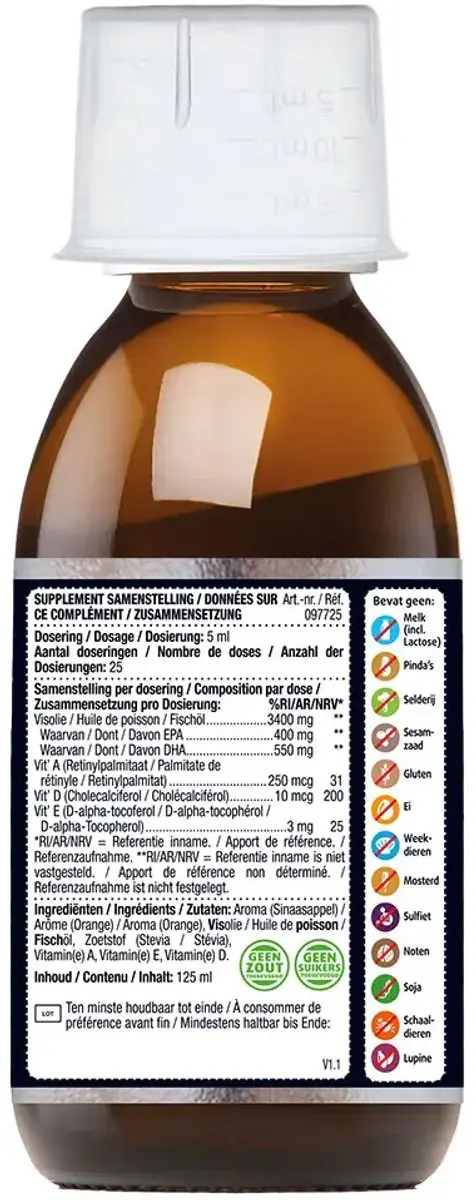 Lucovitaal Omega 3 Vloeibaar 125ml - Sinaasappelsmaak