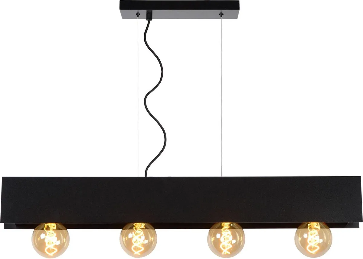 Lucide Surtus Hanglamp 4xE27 - Zwart