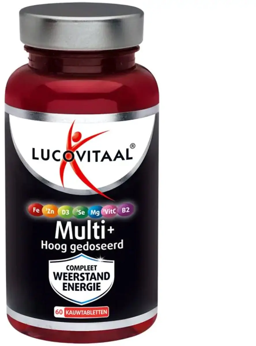 Lucovitaal Multi+ Weerstand Hoog Gedoseerd Kauwtabletten - 60 Stuks
