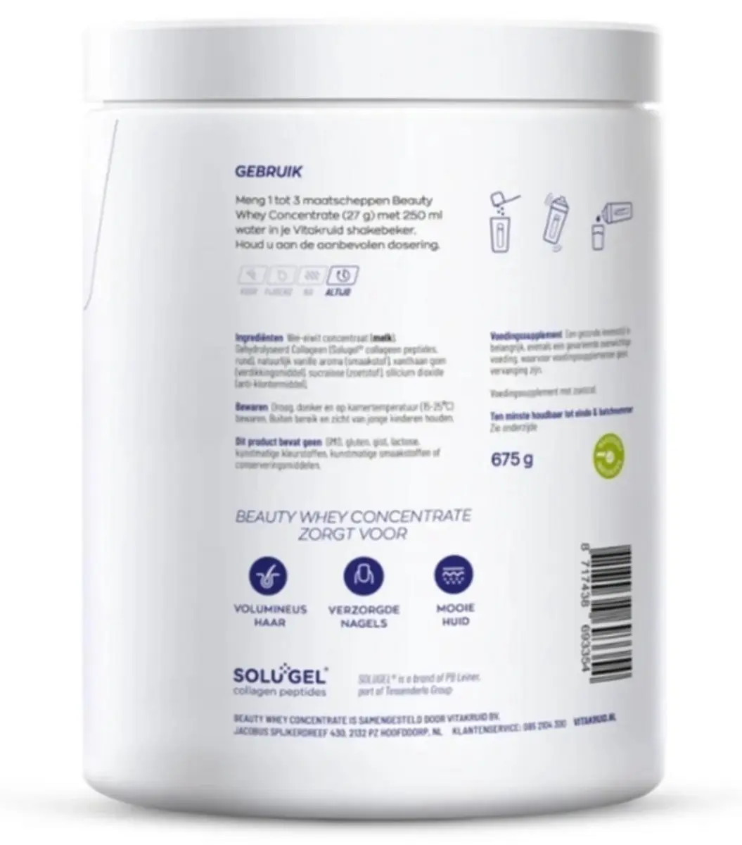 Vitakruid Beauty Whey Concentrate 675g - 25 Scoops
