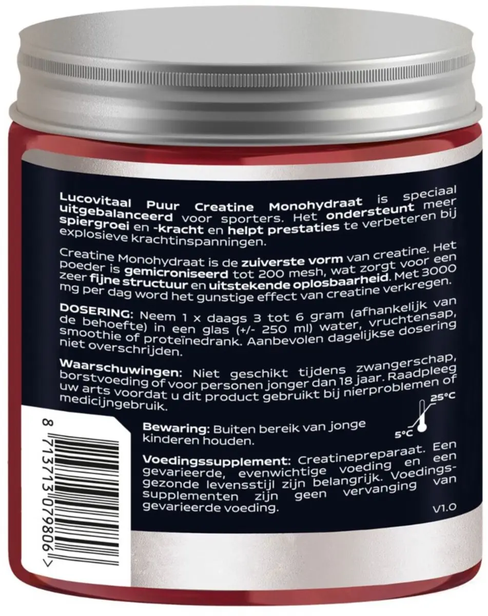 Lucovitaal Creatine Monohydraat Poeder 210g