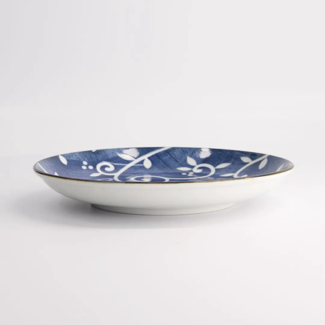 Tokyo Design Studio Tokyo Blue Karakusa Bord 21,5x3,4cm - Blauw/Wit