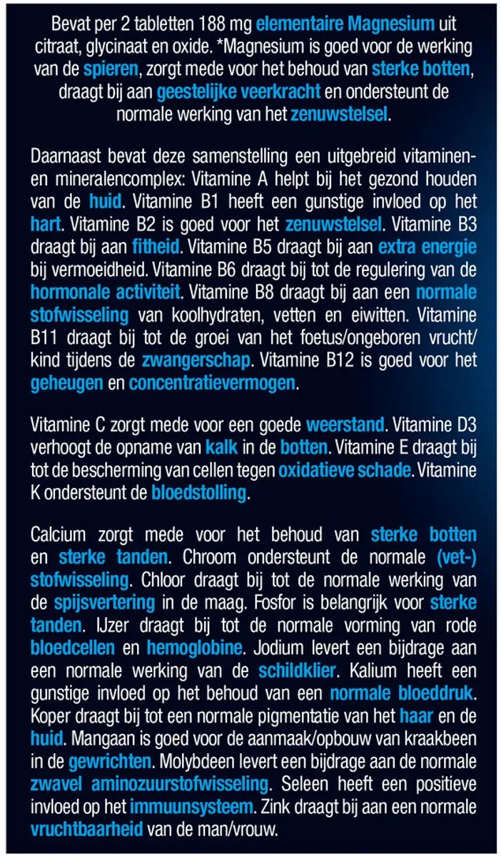 Lucovitaal Magnesium Vitamine & Mineralen 30 tabletten