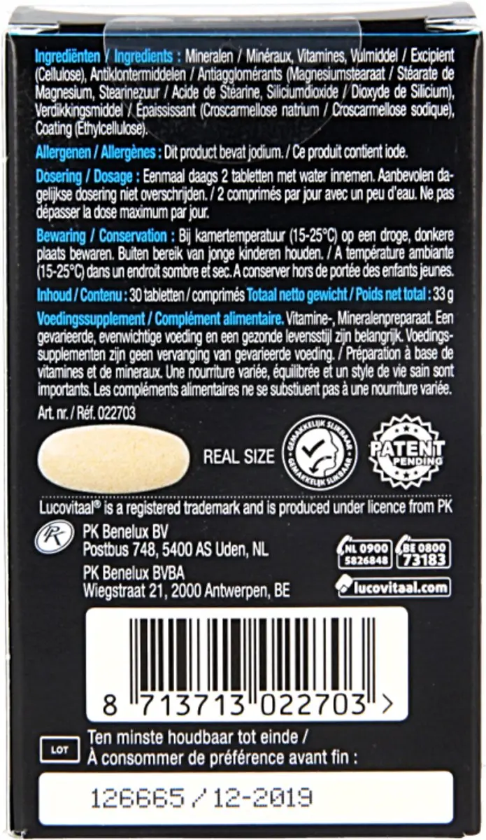Lucovitaal Magnesium Vitamine & Mineralen 30 tabletten